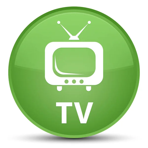 Telewizor specjalne miękki zielony okrągły przycisk — Zdjęcie stockowe