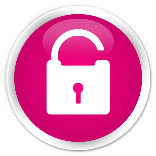 Unlock icon premium pink round button — Stock Photo, Image