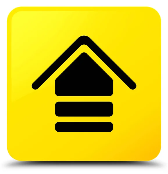 Uploaden van vierkante knoop van het pictogram geel — Stockfoto