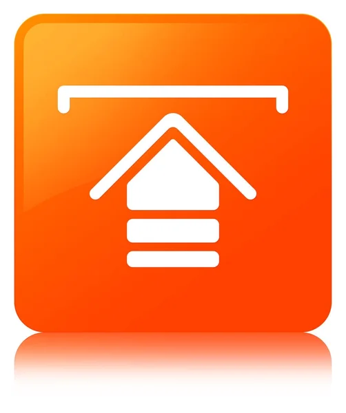 Upload icon orange square button — Stock Photo, Image