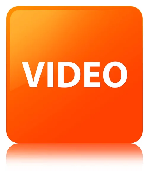 Video orange fyrkantig knapp — Stockfoto
