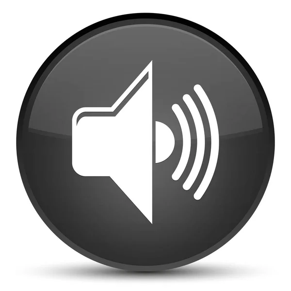 Піктограма гучності спеціальна чорна кругла кнопка — стокове фото
