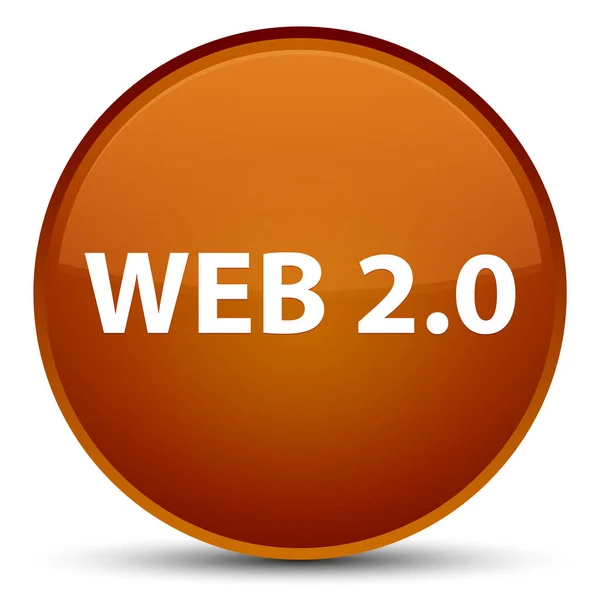 Web 2.0 özel kahverengi yuvarlak düğmesi — Stok fotoğraf