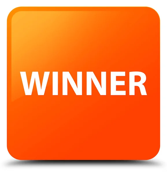 Winner orange square button — Stock Photo, Image