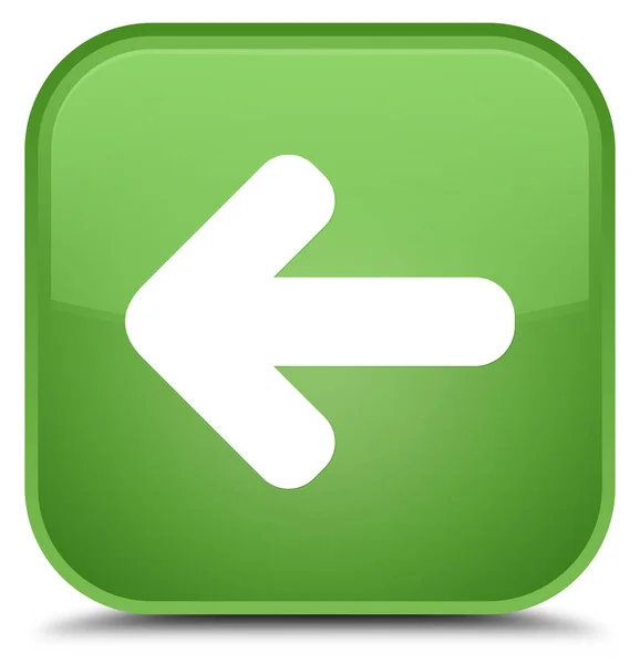 뒤로 화살표 아이콘 특별 한 부드러운 녹색 사각형 버튼 — 스톡 사진