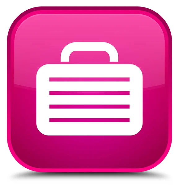 バッグ アイコン特別なピンクの正方形ボタン — ストック写真
