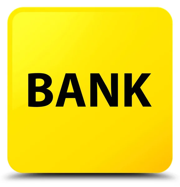 Τράπεζα κίτρινο τετράγωνο κουμπί — Φωτογραφία Αρχείου