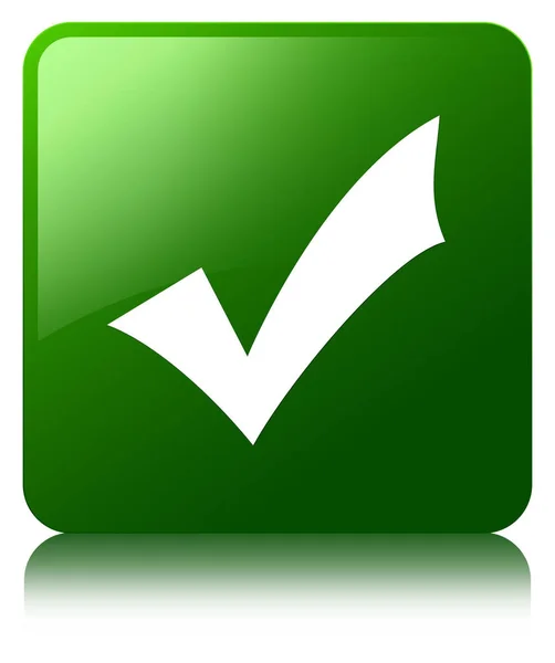 Vierkante knoop van het pictogram groen van validatie — Stockfoto