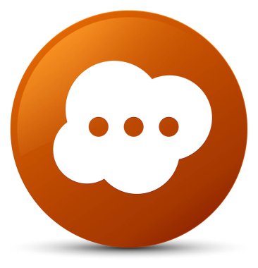 Beyin simgesi kahverengi yuvarlak düğmesi