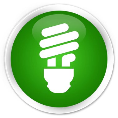 Ampul simgesi premium yeşil yuvarlak düğmesi