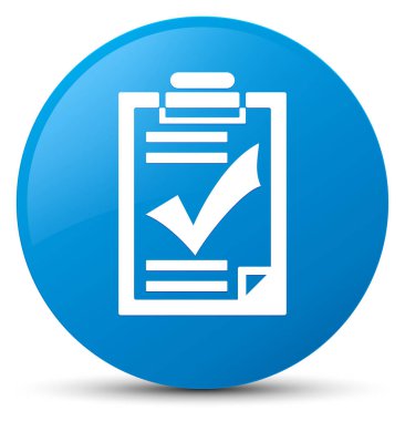 Denetim listesi simgesi mavi mavi yuvarlak düğmesi