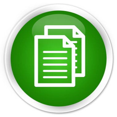 Belgeler simgesini premium yeşil yuvarlak düğmesi