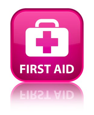 İlk yardım özel pembe kare düğme