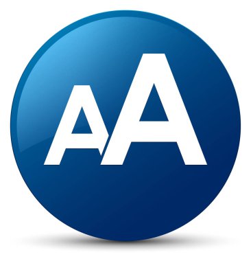 Yazı tipi boyutu simgesi mavi yuvarlak düğmesi