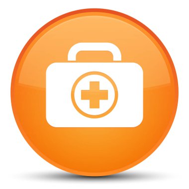 İlk yardım kiti kutsal kişilerin resmi özel turuncu yuvarlak düğme