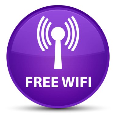 Ücretsiz wifi (wlan ağ) özel mor yuvarlak düğmesi