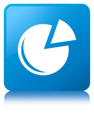 Grafik simge camgöbeği mavi kare düğme