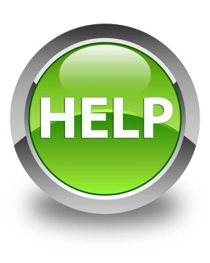 Parlak düğme yeşil yardım