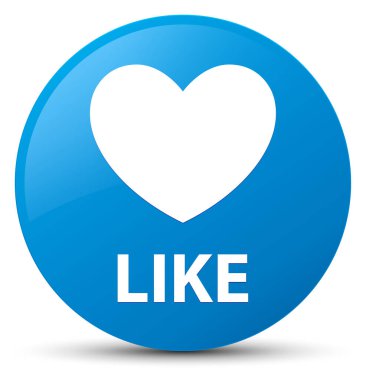 (Kalp simgesi gibi) camgöbeği mavi yuvarlak düğmesi