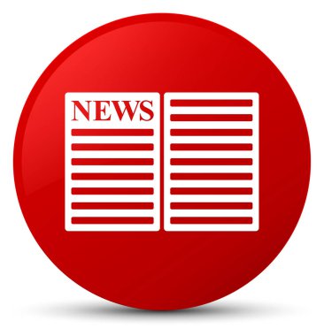 Gazete simgesi kırmızı yuvarlak düğmesi