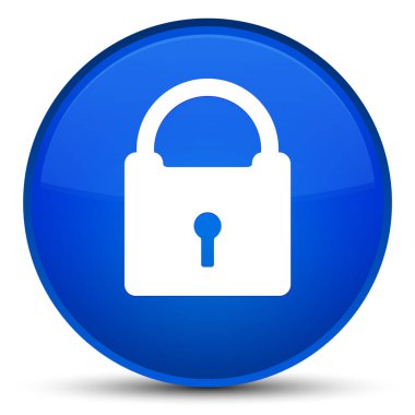 Asma kilit simgesi özel mavi yuvarlak düğmesi