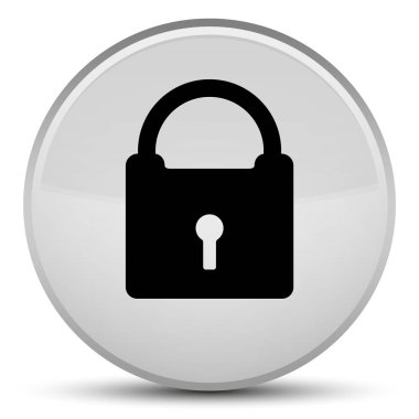 Asma kilit simgesi özel beyaz yuvarlak düğmesi