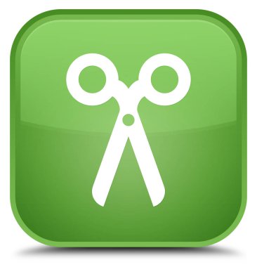 Makas kutsal kişilerin resmi özel yumuşak yeşil kare düğme