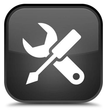 Ayarları simgesi özel siyah kare düğme