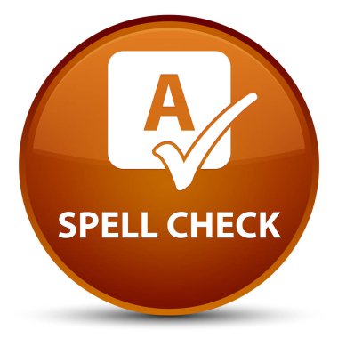 Yazım denetimi özel kahverengi yuvarlak düğmesini