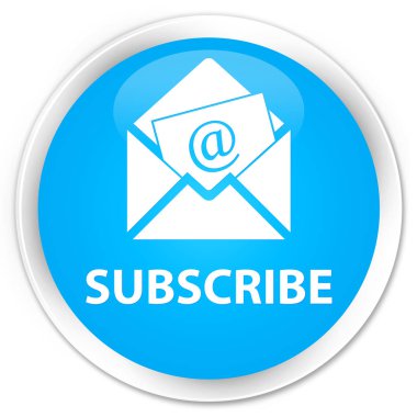 (Haber bülteni e-posta simgesi) sigorta primi mavi düğme mavi abone