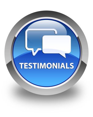 Referansları parlak mavi yuvarlak düğme