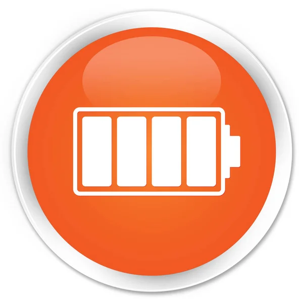Orange premium ikona baterii okrągły przycisk — Zdjęcie stockowe