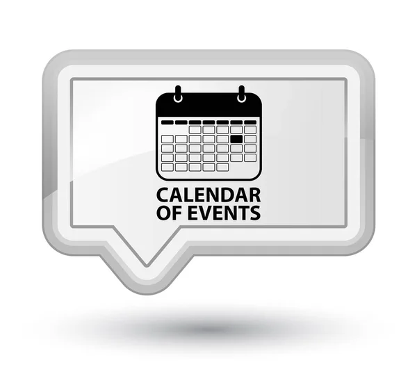 Calendario de eventos primer botón de bandera blanca —  Fotos de Stock