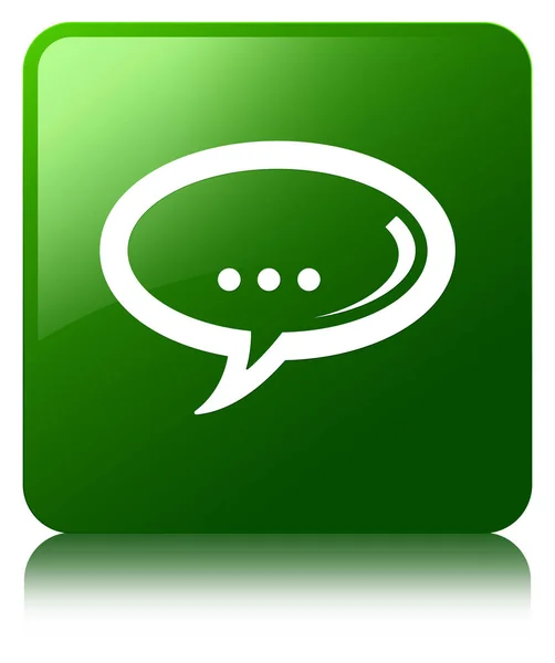 Icono de chat verde botón cuadrado —  Fotos de Stock