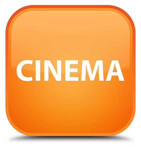 Cinema isolated on special orange square button abstract illustration