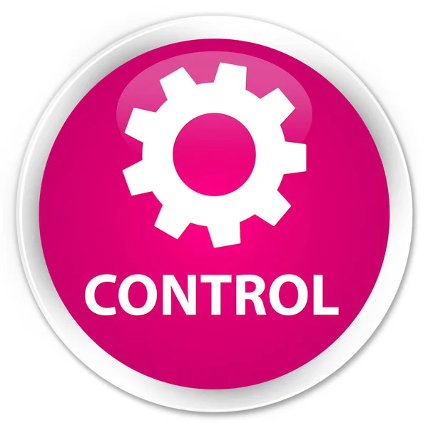 Controllo (icona delle impostazioni) pulsante rotondo rosa premium — Foto Stock