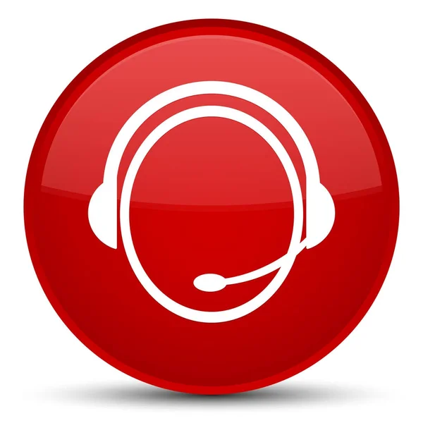 Servizio clienti icona speciale pulsante rotondo rosso — Foto Stock