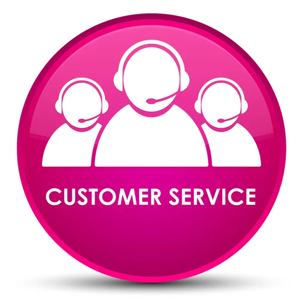 Customer service (team icon) special pink round button — Stock Photo, Image