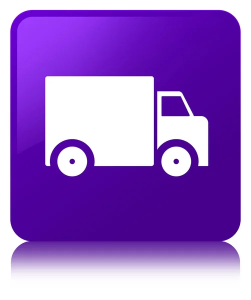 配信トラック アイコン紫正方形ボタン — ストック写真