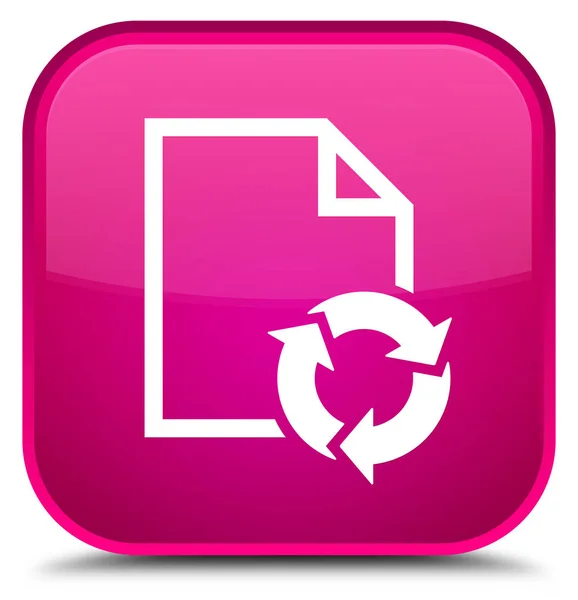 Dokument proces speciální růžové čtvercové tlačítko — Stock fotografie