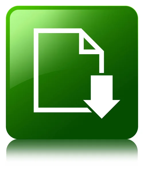 Belge simgesi yeşil kare düğme download — Stok fotoğraf