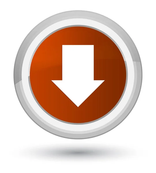 Значок со стрелкой - коричневая круглая кнопка — стоковое фото
