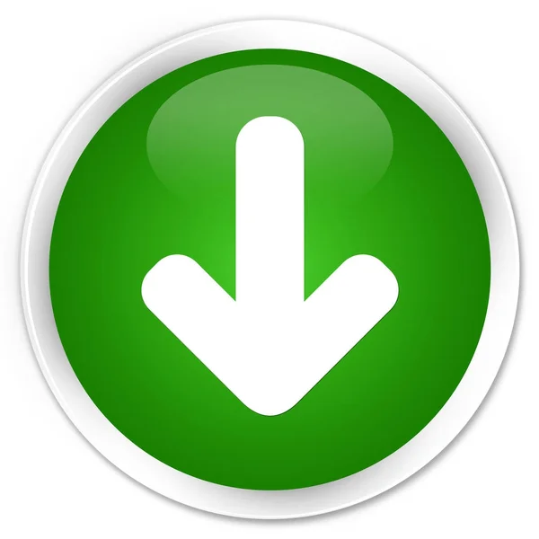 Stáhnout šipku ikony premium zelené kulaté tlačítko — Stock fotografie