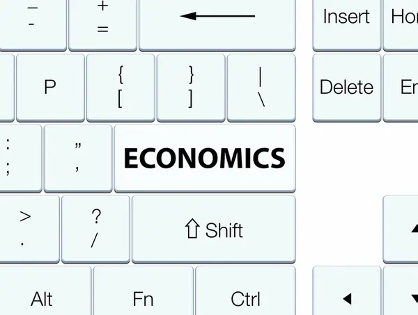 Przycisk klawiatury biały ekonomii — Zdjęcie stockowe