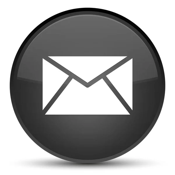 Піктограма електронної пошти спеціальна чорна кругла кнопка — стокове фото