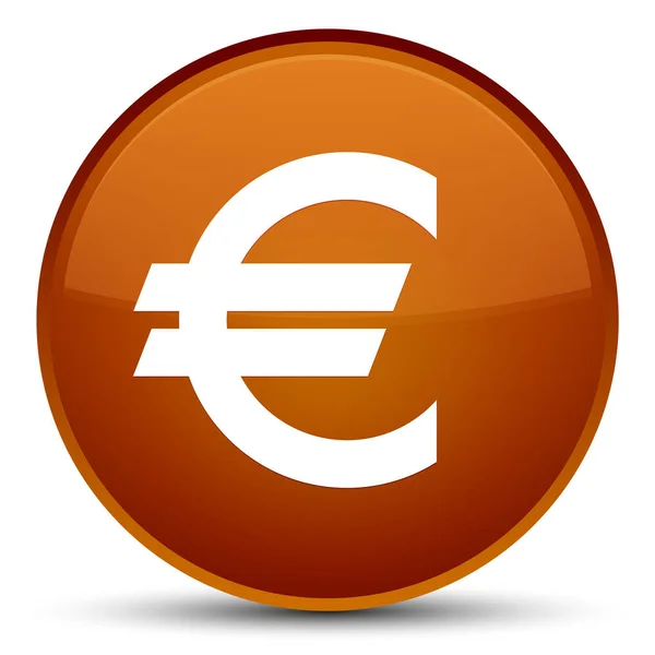 欧元符号图标特殊棕圆按钮 — 图库照片