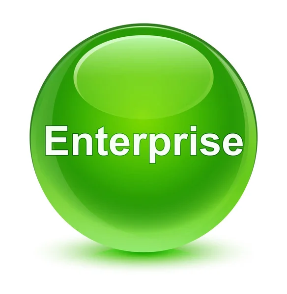 Enterprise sklovité zelené kulaté tlačítko — Stock fotografie