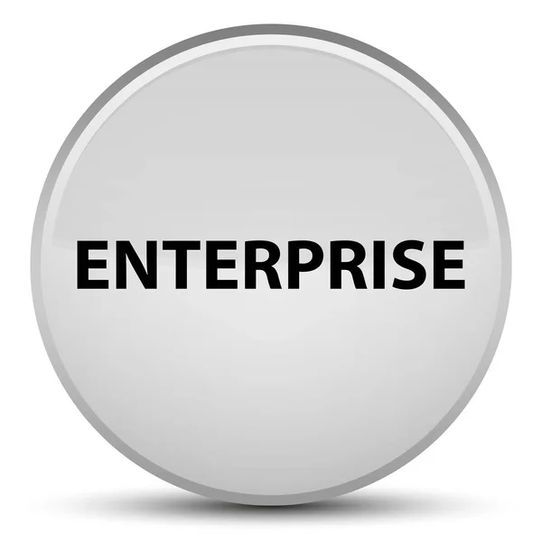 Enterprise speciální bílé kulaté tlačítko — Stock fotografie