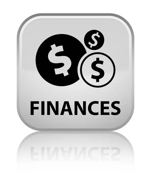 Finanças (sinal de dólar) botão quadrado branco especial — Fotografia de Stock