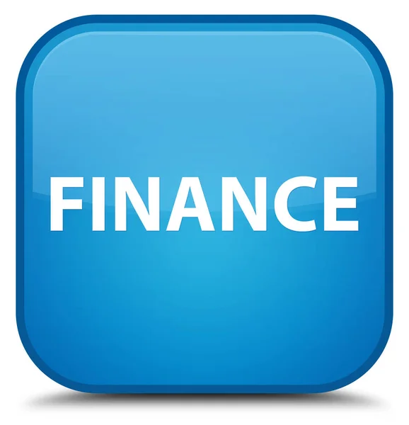 Finance special cyan blue square button — Stock Photo, Image